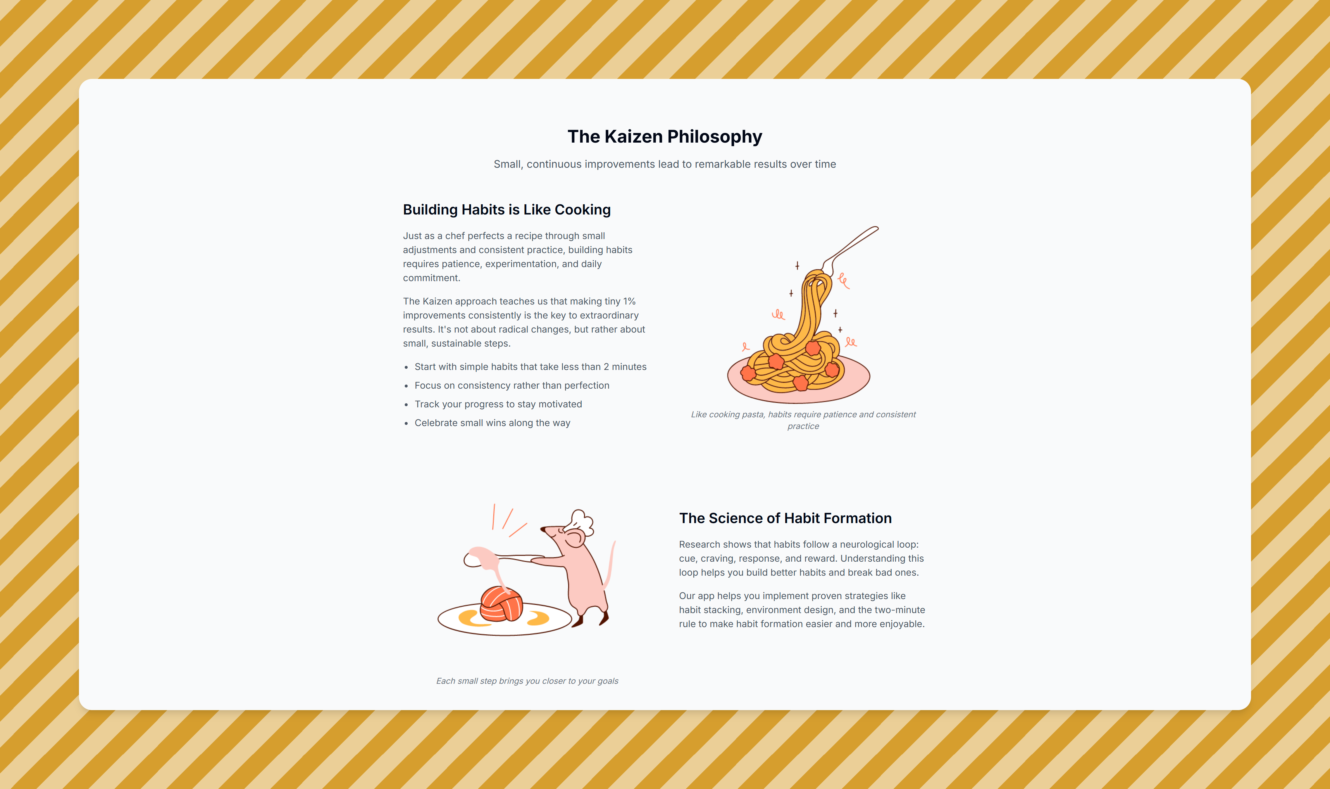 The Kaizen philosophy explained with the cooking analogy