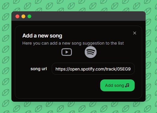 Add Song Feature - Users can add songs from Spotify or YouTube Music
